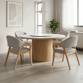 Aurum Dining Set (1 Table + 4 Chair) by Wood Haven