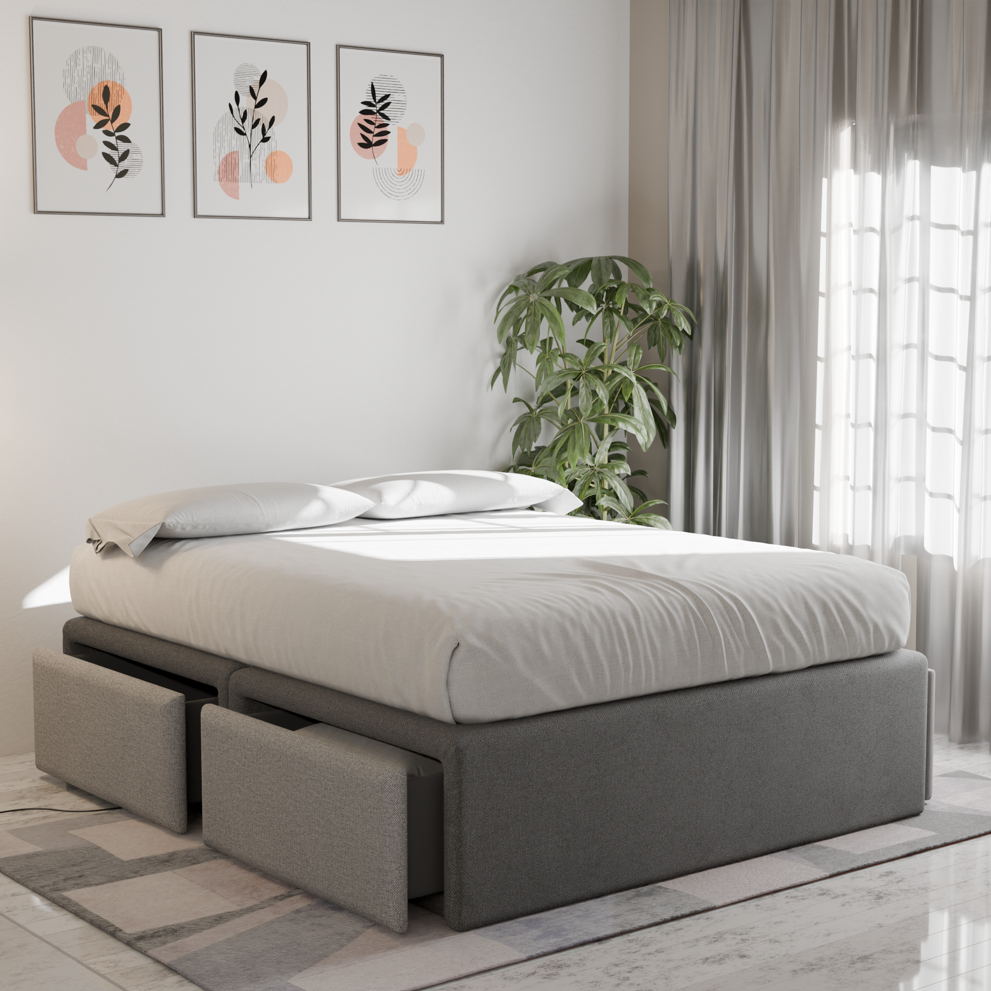 Avelon Fabric Drawer Bed Frame