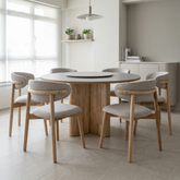 Veloura Dining Set (1 Table + 6 Chair) by Wood Haven
