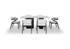 Aldun Dining Set (1 Table + 6 Chair) by Wood Haven