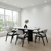 Aldun Dining Set (1 Table + 6 Chair) by Wood Haven