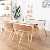 Alina Wooden Dining Table with Marbled Granite Top (200cm)