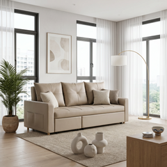 Lorvessa Faux Leather Sofa Bed