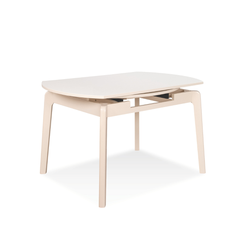 Ivory White Extendable Wooden Dining Table (160cm)
