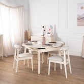 Ivory White Extendable Wooden Dining Table (160cm)