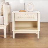Ivory Rattan Side Table