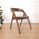 Amella Brown Faux Leather Wooden Dining Chair