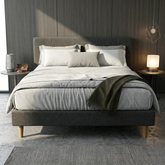 Manovel Fabric Bed Frame (Water Repellent) + Somnuz® Comfy 10" Pocketed Spring Mattress Bed Set