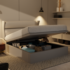 Kimble Genuine Leather Storage Bed (Gas Lift) by Esteller