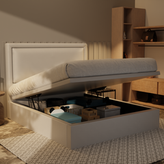 Jinny Genuine Leather Storage Bed (Gas Lift) by Esteller
