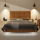 Rachelle Genuine Leather Floating Bed Frame (With LED) by Esteller