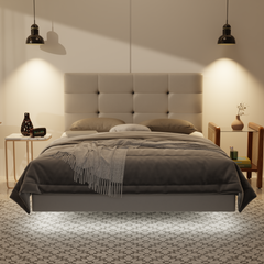 Rachelle Genuine Leather Floating Bed Frame (With LED) by Esteller