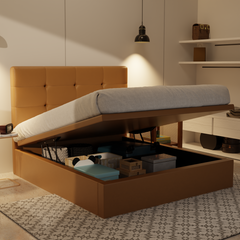 Rachelle Genuine Leather Storage Bed (Gas Lift) by Esteller