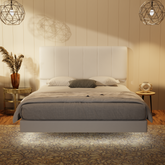 Joane Genuine Leather Floating Bed Frame (With LED) by Esteller