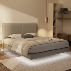 Gretelle Genuine Leather Floating Bed Frame (With LED) by Esteller