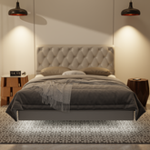 Wimble Genuine Leather Floating Bed Frame (With LED) by Esteller