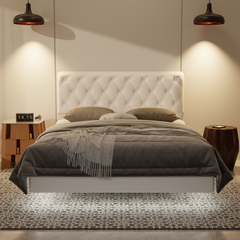 Wimble Genuine Leather Floating Bed Frame (With LED) by Esteller