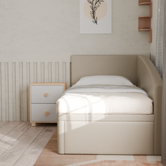 Elara Faux Leather Side Storage Daybed