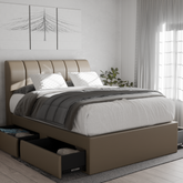 Marcell Faux Leather Drawer Bed Frame