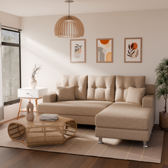 Russet Fabric Sectional Sofa