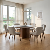 Celine Dining Set (1 Table + 6 Chair) by Wood Haven