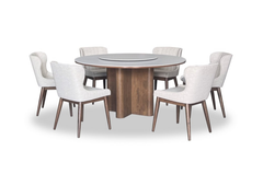 Celine Dining Set (1 Table + 6 Chair) by Wood Haven