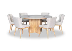 Solara Dining Set (1 Table + 6 Chair) by Wood Haven