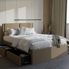 Garry Fabric Drawer Bed Frame (Water Repellent)