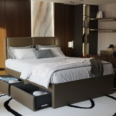 Garry Faux Leather Drawer Bed Frame