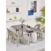 Darios Glossy Sintered Stone Dining Table (160cm/180cm/200cm) - Maxi Home Furnishing