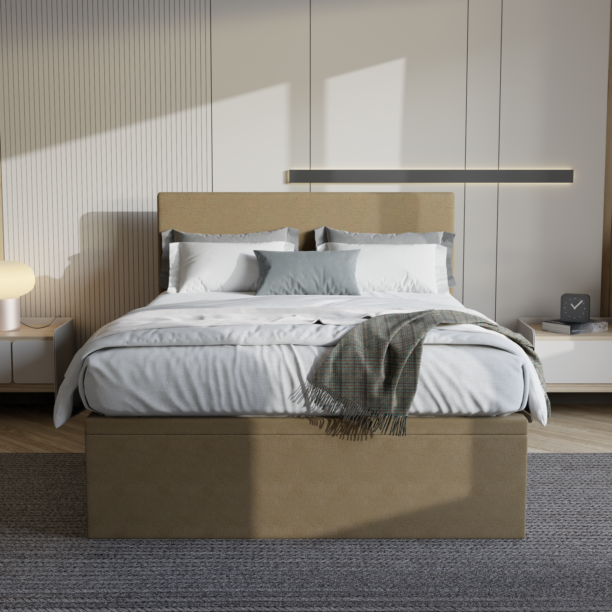Manovel Fabric Storage Bed (Water Repellent)