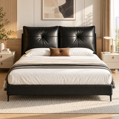 Ormavon Genuine Leather Bed Frame
