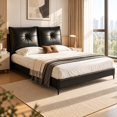 Ormavon Genuine Leather Bed Frame