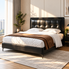 Morcelia Genuine Leather Bed Frame
