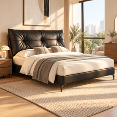 Valtiera Leather Bed Frame