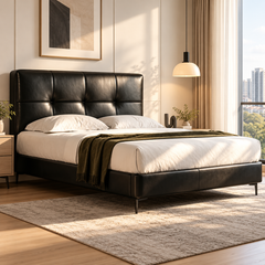 Cavrenzo Genuine Leather Bed Frame
