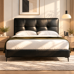 Cavrenzo Genuine Leather Bed Frame