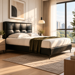 Cavrenzo Genuine Leather Bed Frame