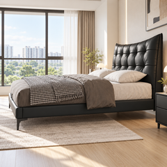 Yverelle Leather Bed Frame
