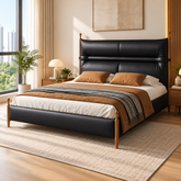 Saldovian Leather Bed Frame