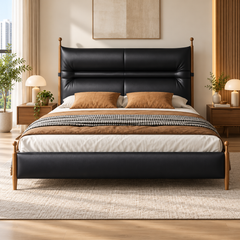 Saldovian Leather Bed Frame