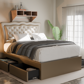 Cresson Faux Leather Drawer Bed Frame