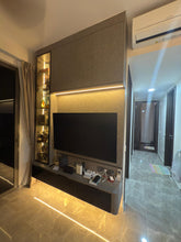 Modern TV feature wall with lighting