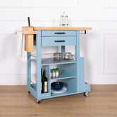 Megafurniture | Peri Light Blue Kitchen Trolley | Kitchen Trolley