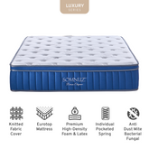 Somnuz® Roman Elegance 12 Inch Individual Pocketed Spring Mattress