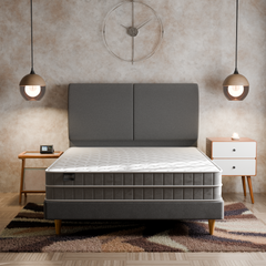 Konelle Fabric Bed Frame + Somnuz® Durafirm 10" Spring Mattress