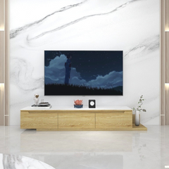 Aveline Extendable Wooden TV Console with Sintered Stone Top
