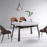 Ginny Sintered Stone Extendable Round Dining Table