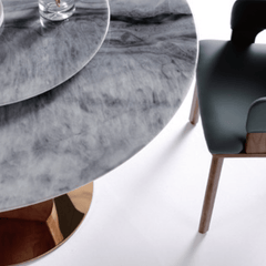 Sandy Sintered Stone Round Dining Table