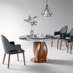 Sandy Sintered Stone Round Dining Table